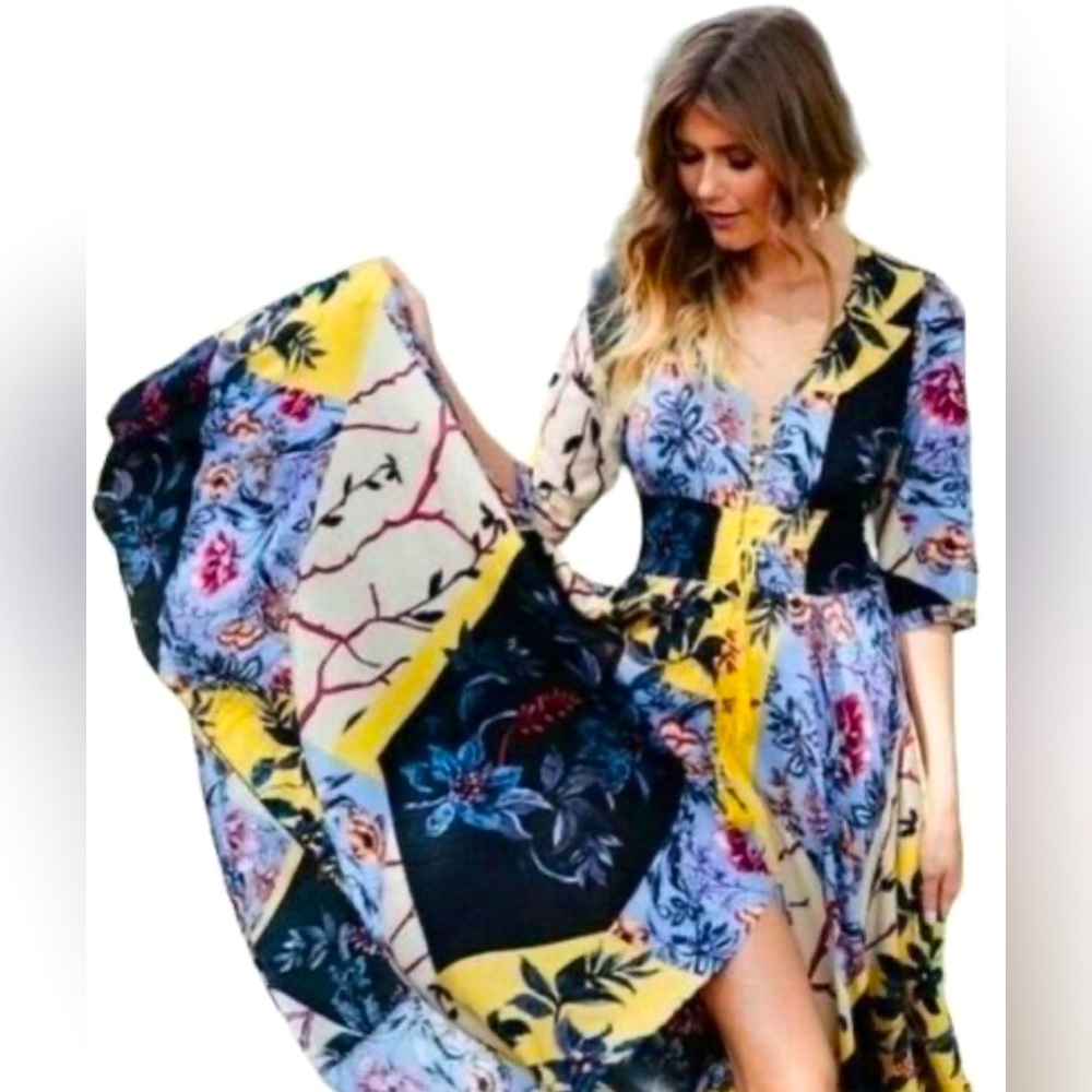 Jaase Indiana Alma Multi Color Floral Print Maxi Dress ZB2 - Picture 4 of 8